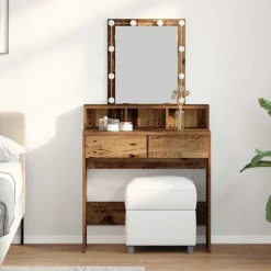 Kasten & Opbergmeubelen*vidaXL Kaptafel met lade 80 x 41 x 144,5 cm Bewerkt hout Oud hout
