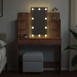 Kaptafel met LED-verlichting 96x40x142 cm artisanaal eikenkleur><noscript><img width=