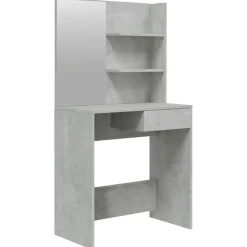 Tafels*vidaXL Kaptafel met spiegel 74,5x40x141 cm Betongrijs