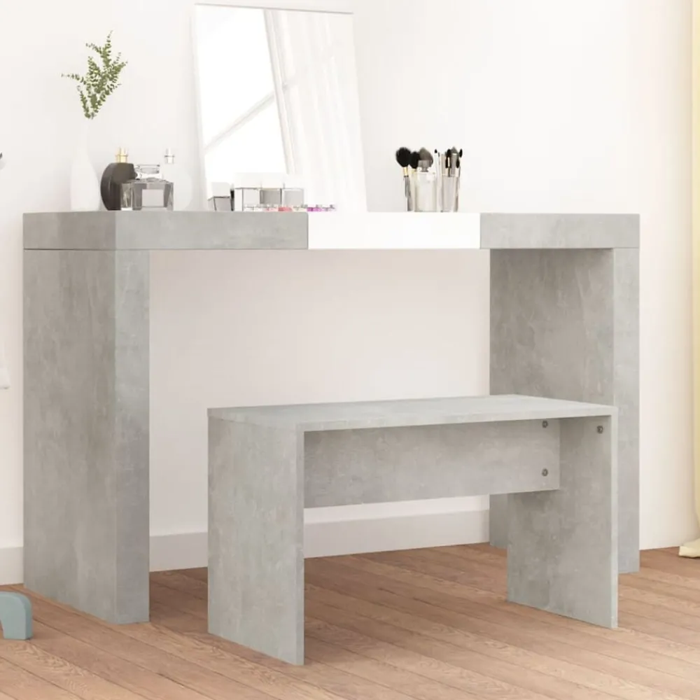 Bankjes*vidaXL Kaptafelkruk 70x35x45 cm bewerkt hout Betongrijs