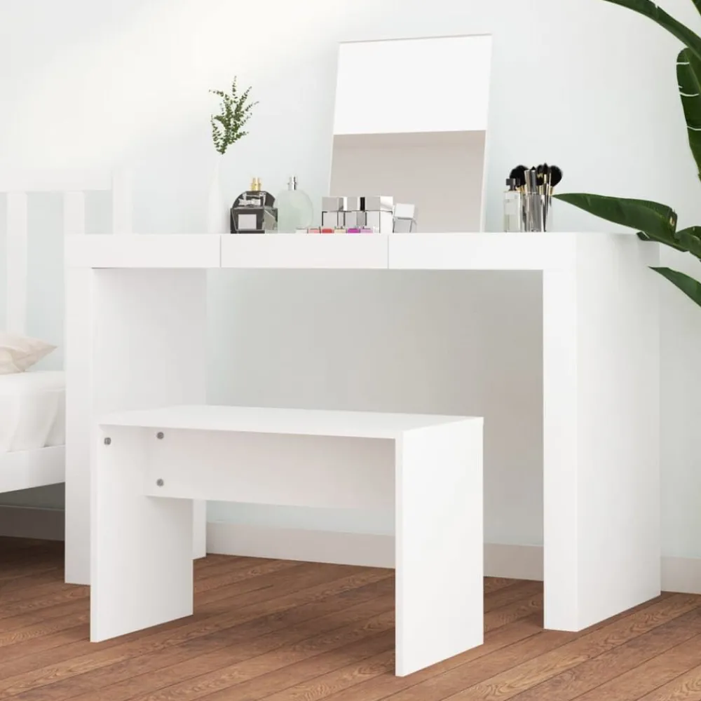 Bankjes*vidaXL Kaptafelkruk 70x35x45 cm bewerkt hout Wit