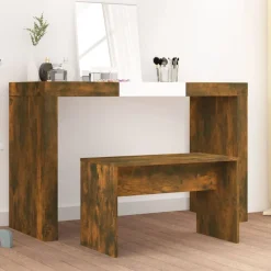 Bankjes*vidaXL Kaptafelkruk 70x35x45 cm bewerkt hout kleurig Gerookt eiken
