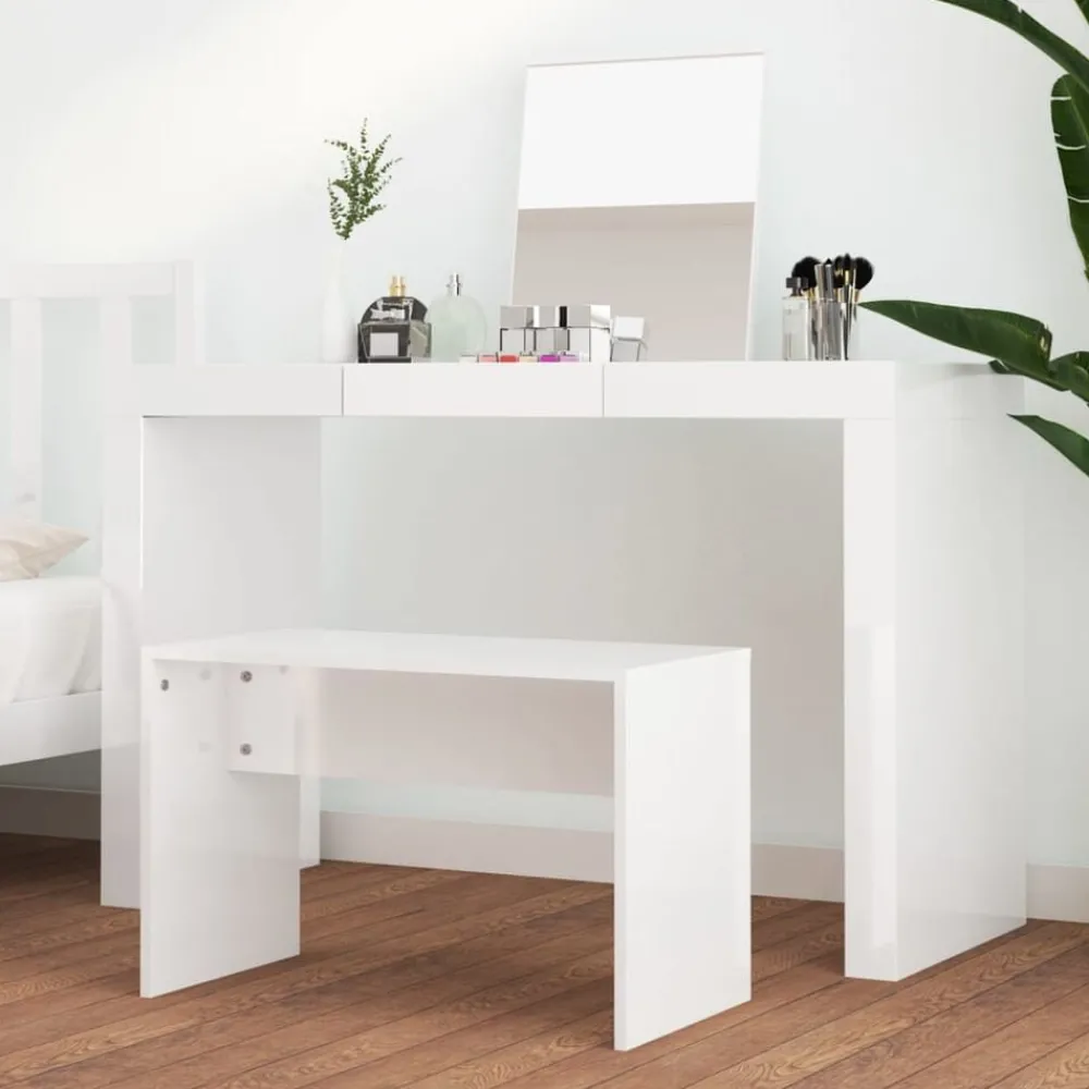 Bankjes*vidaXL Kaptafelkruk 70x35x45 cm bewerkt hout Hoogglans wit