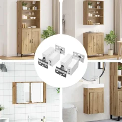Kast Hangbeugel 2 pcs Wit 70 x 48 x 19 mm Ijzer en Plastic>vidaXL Sale