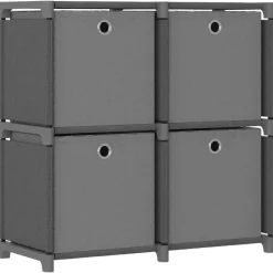 Kast met 4 vakken met boxen 69x30x72,5 cm stof>vidaXL Clearance