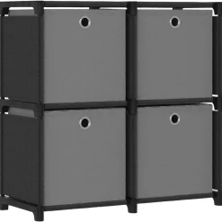 Kast met 4 vakken met boxen 69x30x72,5 cm stof>vidaXL New
