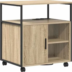Kasten & Opbergmeubelen*vidaXL Kast met Oplaadstation met wiel 61 x 46 x 67 cm Sonoma eiken