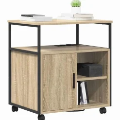Kasten & Opbergmeubelen*vidaXL Kast met Oplaadstation met wiel 61 x 46 x 67 cm Sonoma eiken