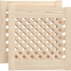 Kastdeuren met latwerk 2 st 39,5x39,5 cm massief grenenhout>vidaXL Outlet