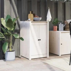 Bouwbeslag*vidaXL Kastdeurtjes voor buitenkeuken MEPPEL 50x9x82 cm grenenhout wit Wit grenenhout