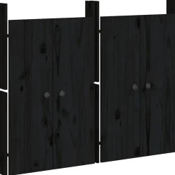 Bouwbeslag*vidaXL Kastdeurtjes voor buitenkeuken MEPPEL 2 st 50x9x82 cm grenenhout zwart Zwart grenenhout