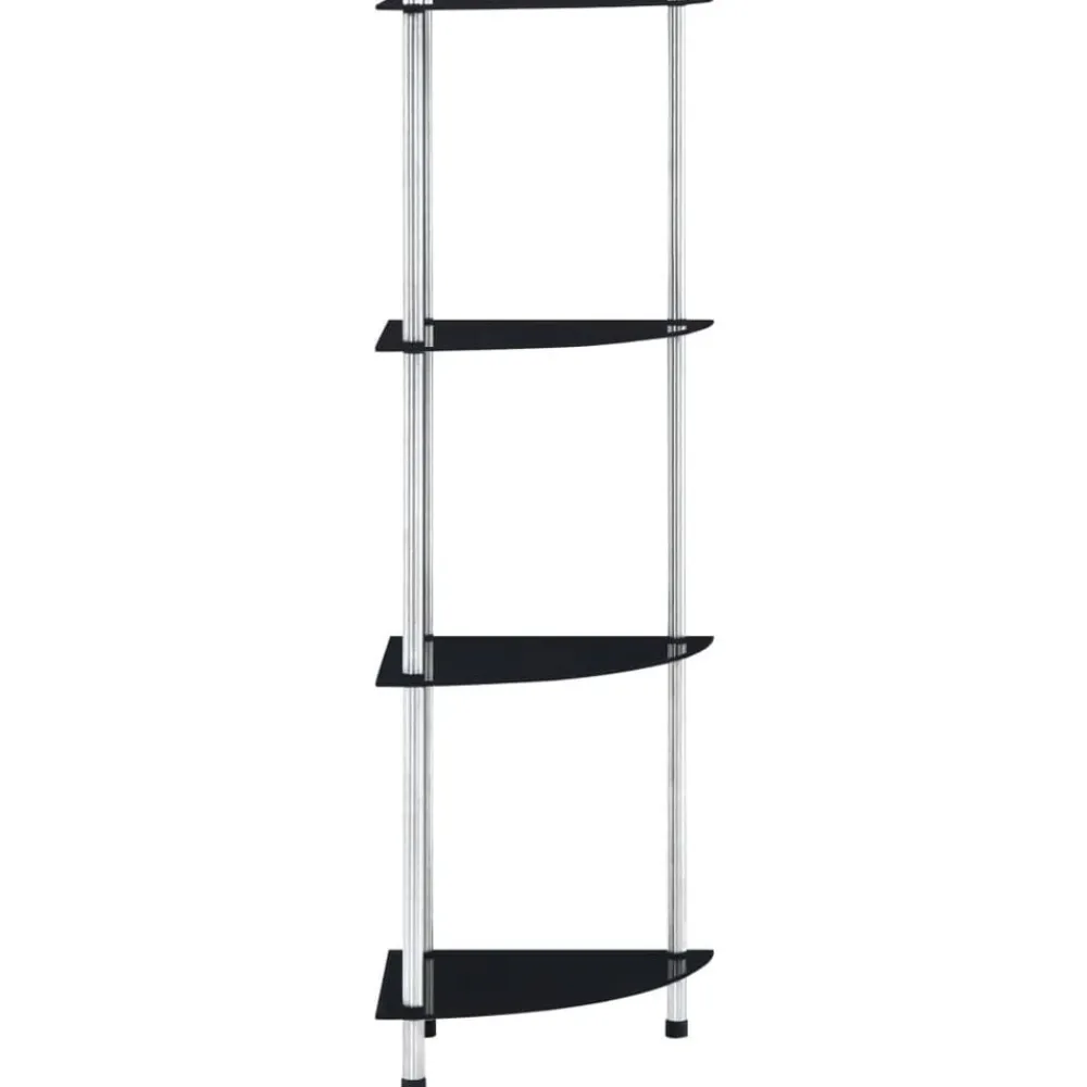 Boekenkasten & Wandplanken*vidaXL Kastje 4-laags 30x30x100 cm gehard glas Zwart