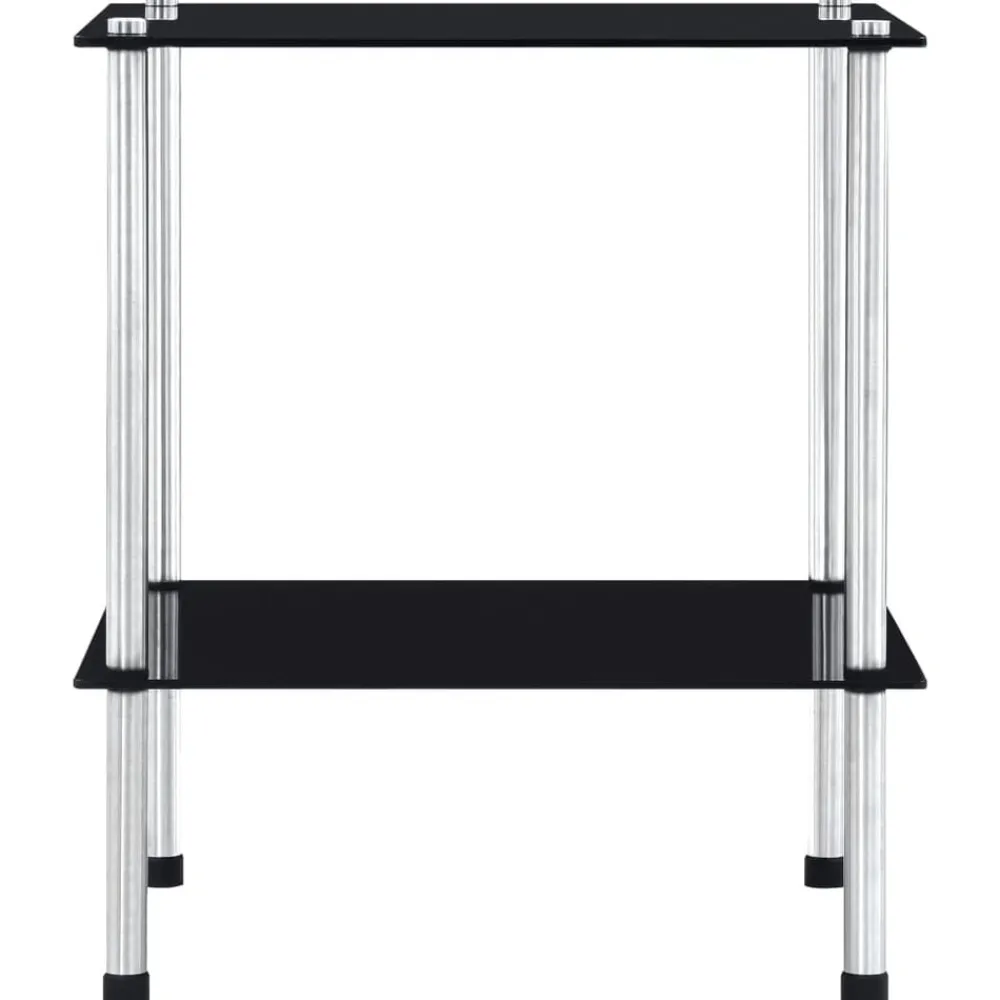 Boekenkasten & Wandplanken*vidaXL Kastje 2-laags 40x40x47 cm gehard glas Zwart