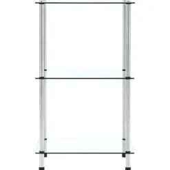 Boekenkasten & Wandplanken*vidaXL Kastje 3-laags 40x40x67 cm gehard glas transparant Doorzichtig