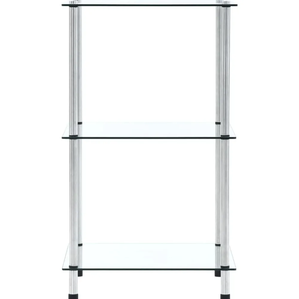 Boekenkasten & Wandplanken*vidaXL Kastje 3-laags 40x40x67 cm gehard glas transparant Doorzichtig