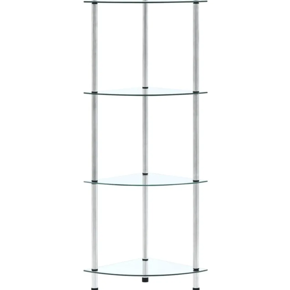 Boekenkasten & Wandplanken*vidaXL Kastje 4-laags 30x30x100 cm gehard glas transparant Doorzichtig