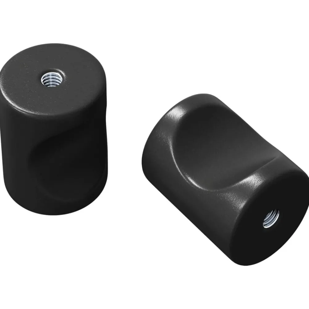 Bouwbeslag*vidaXL Kastknop 2 pcs Zwart 18 x 23 mm IJzer