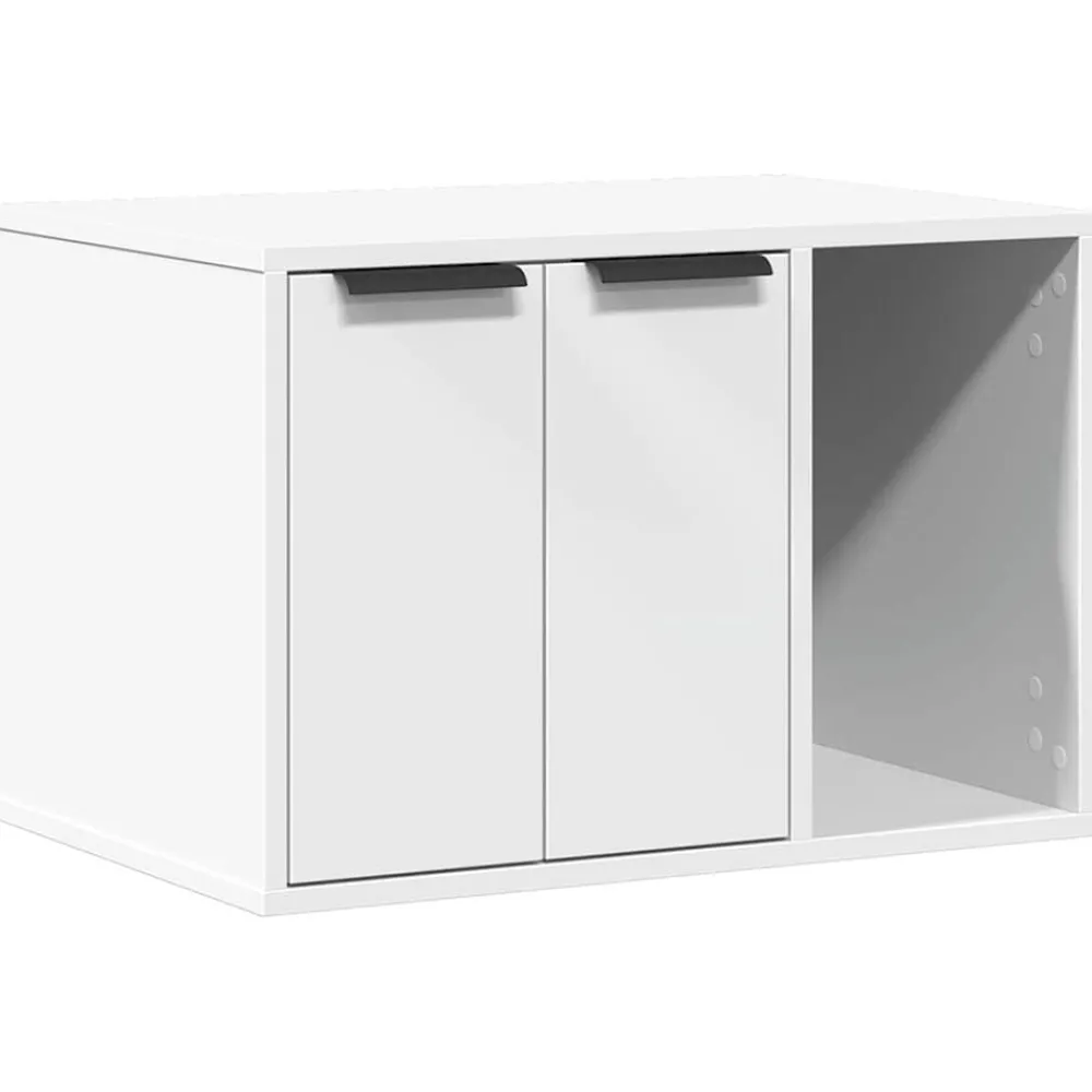 Huisdierbenodigdheden*vidaXL Kattenbakkast 60x40x40 cm bewerkt hout Wit