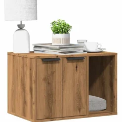 Huisdierbenodigdheden*vidaXL Kattenbakkast 60x40x40 cm bewerkt hout artisanaal kleurig Eiken