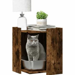 Kattenbakkast 42x42x51 cm bewerkt hout kleurig><noscript><img width=