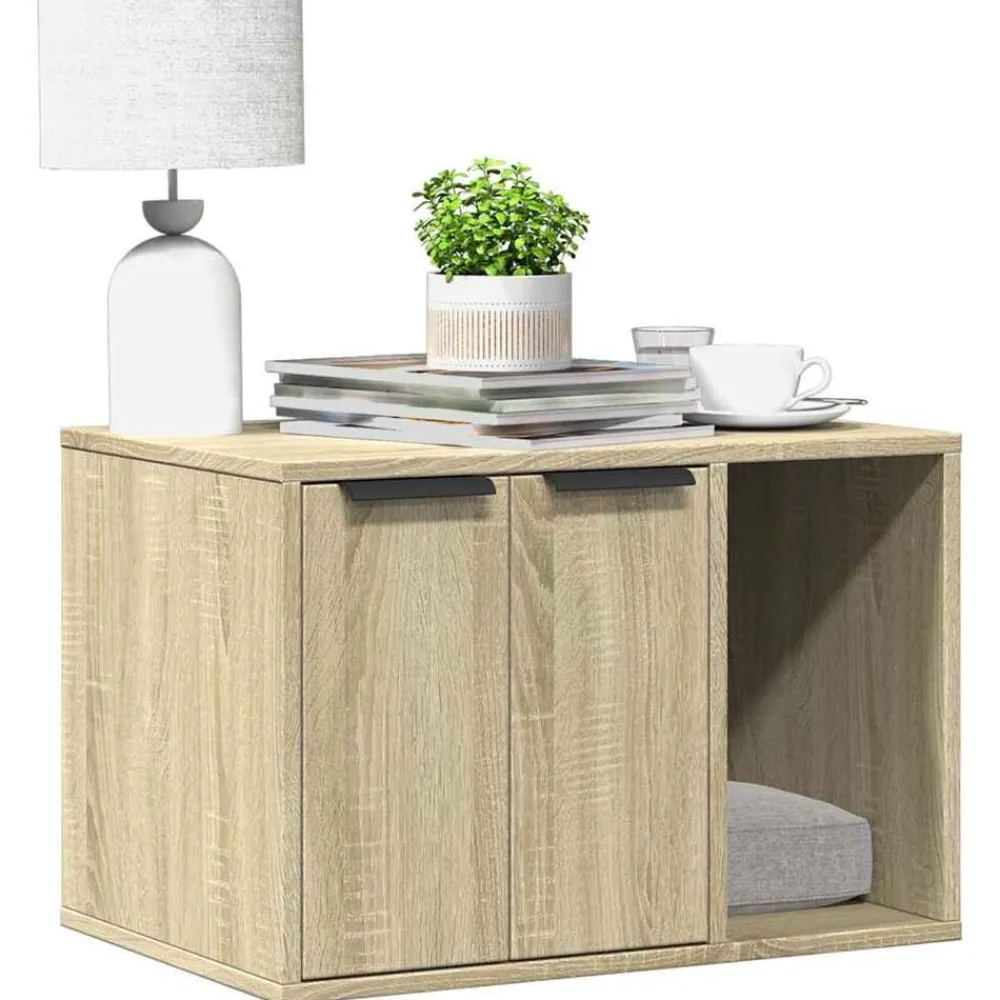 Kattenbakkast 60x40x40 cm bewerkt hout kleurig>vidaXL Hot