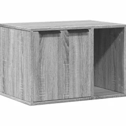 Huisdierbenodigdheden*vidaXL Kattenbakkast 60x40x40 cm bewerkt hout eikenkleur Grijs sonoma