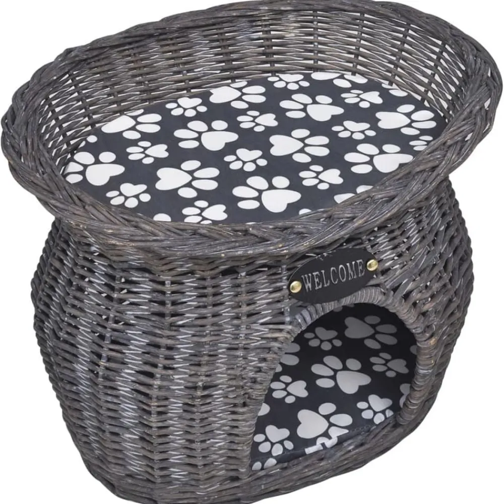 Kattenbed/huis/krabpaal met kussen wilgen>vidaXL Clearance