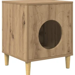 Huisdierbenodigdheden*vidaXL Kattenhuis Ambachtelijk eiken 42,5 x 40 x 53 cm Bewerkt hout artisanaal eikenkleurig