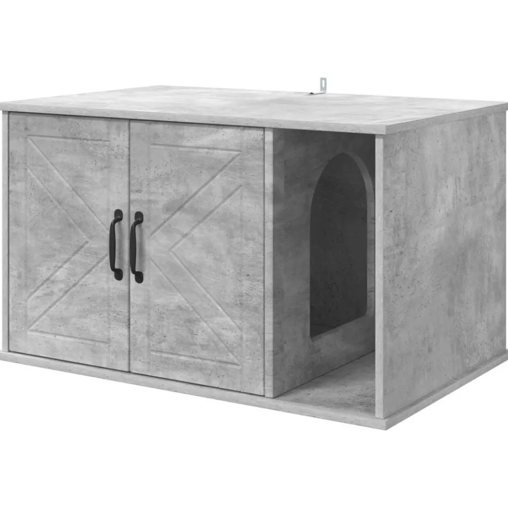 Kattenhuis Beton 85 x 55 x 50 cm Bewerkt hout>vidaXL