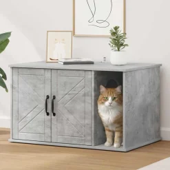 Kattenhuis Beton 85 x 55 x 50 cm Bewerkt hout>vidaXL