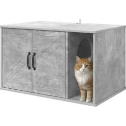 Kattenhuis Beton 85 x 55 x 50 cm Bewerkt hout><noscript><img width=