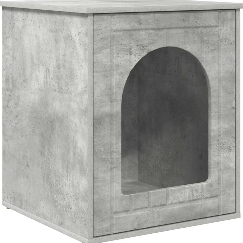 Kattenhuis Beton 53 x 52 x 62 cm Bewerkt hout>vidaXL Hot