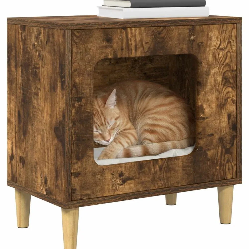 Kattenhuis 51 x 30 x 52 cm Bewerkt hout>vidaXL Discount