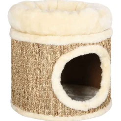 Huisdierbenodigdheden*vidaXL Kattenhuis met luxe kussen 33 cm zeegras