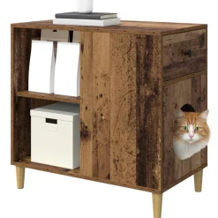 Huisdierbenodigdheden*vidaXL Kattenhuis Oudhout 72 x 42,5 x 70 cm Bewerkt hout Oud hout