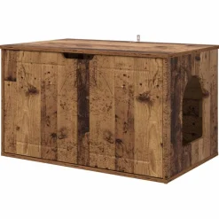 Kattenhuis Oudhout 85 x 55 x 50,5 cm Bewerkt hout>vidaXL Discount
