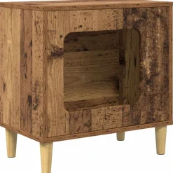 Huisdierbenodigdheden*vidaXL Kattenhuis Oudhout 51 x 30 x 52 cm Bewerkt hout Oud hout