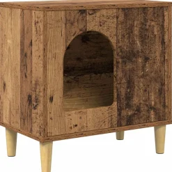 Huisdierbenodigdheden*vidaXL Kattenhuis Oudhout 51 x 30 x 52 cm Bewerkt hout Oud hout