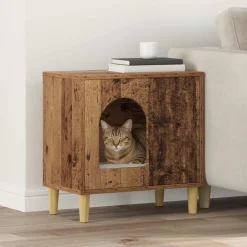 Huisdierbenodigdheden*vidaXL Kattenhuis Oudhout 51 x 30 x 52 cm Bewerkt hout Oud hout