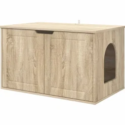 Huisdierbenodigdheden*vidaXL Kattenhuis Sonoma 85 x 55 x 50,5 cm Bewerkt hout Sonoma eiken