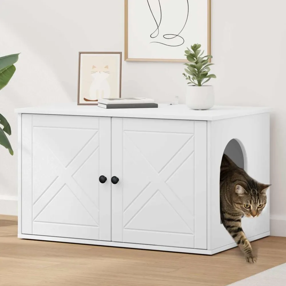 Kattenhuis 85 x 55 x 50,5 cm Bewerkt hout>vidaXL Clearance