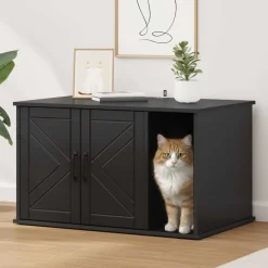Kattenhuis 85 x 55 x 50 cm Bewerkt hout>vidaXL Best