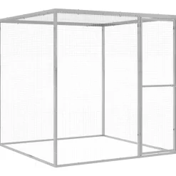 Huisdierbenodigdheden*vidaXL Kattenkooi 1,5x1,5x1,5 m gegalvaniseerd staal