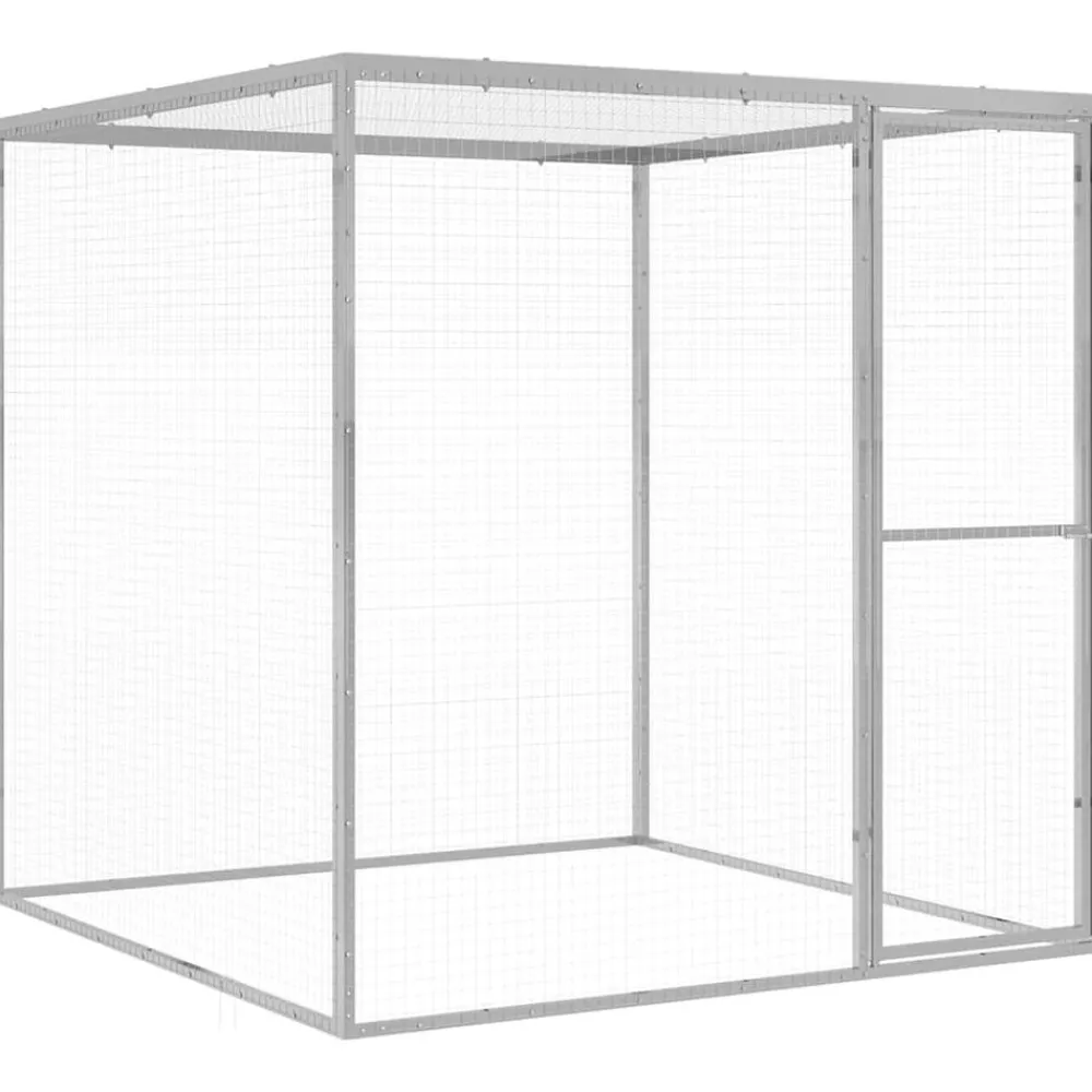 Huisdierbenodigdheden*vidaXL Kattenkooi 1,5x1,5x1,5 m gegalvaniseerd staal