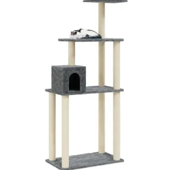 Huisdierbenodigdheden*vidaXL Kattenkrabpaal met sisal krabpalen 147 cm Donkergrijs