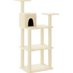 Kattenkrabpaal met sisal krabpalen 118,5 cm crèmekleurig>vidaXL Clearance