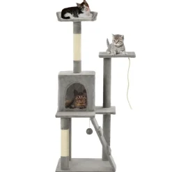 Huisdierbenodigdheden*vidaXL Kattenkrabpaal met sisal krabpalen 120 cm Grijs