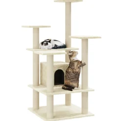 Kattenkrabpaal met sisal krabpalen 110 cm crèmekleurig><noscript><img width=