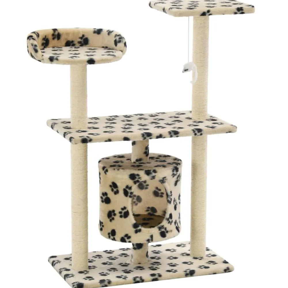 Kattenkrabpaal met sisal krabpalen 95 cm pootafdrukken beige>vidaXL Sale