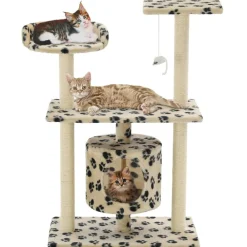 Kattenkrabpaal met sisal krabpalen 95 cm pootafdrukken beige>vidaXL Sale
